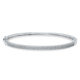 0.62ct 14k White Gold Diamond Pave Bangle